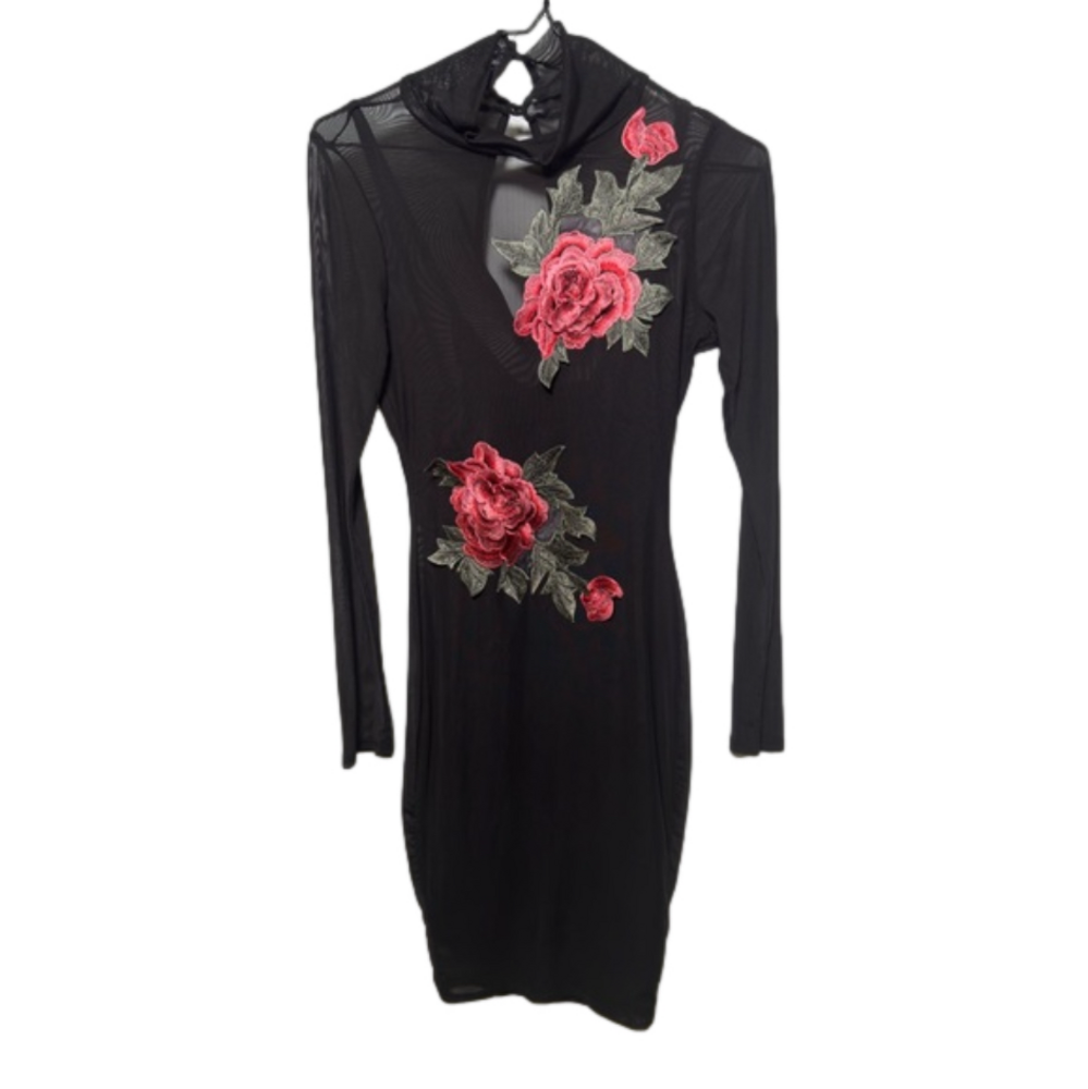 Papya Floral Embroidered Shear Dress